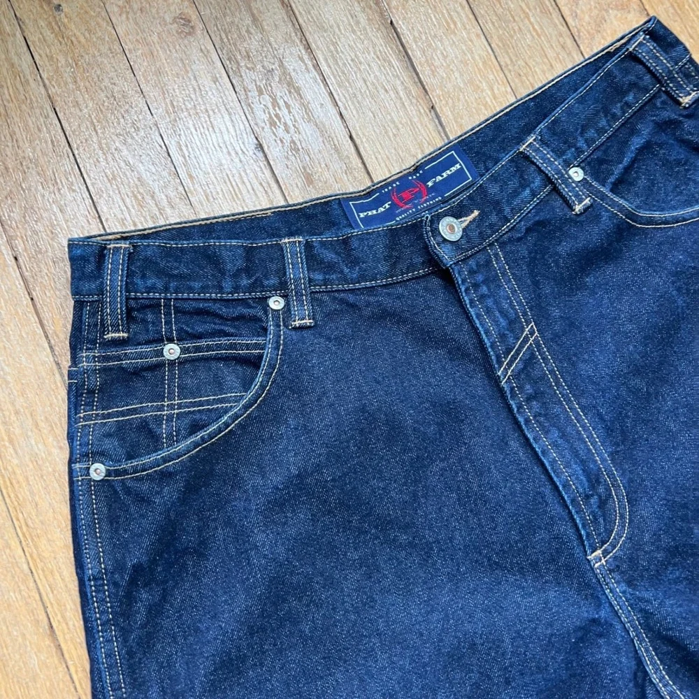 Vintage Y2K Phat Farm Wide Leg Jeans Carpenter Baggy Dark‎ Wash Men's Size 34x34